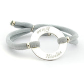 ORCHID - customizable silver donut bracelet 27mm